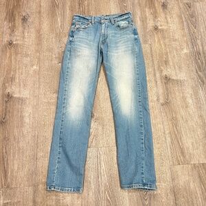 Levis 514 Jeans Mens 29x32 Light Wash Blue Straight Leg Stretch Denim waterless
